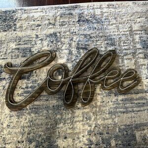 Wooden Coffee Sign w/ Metal lettering